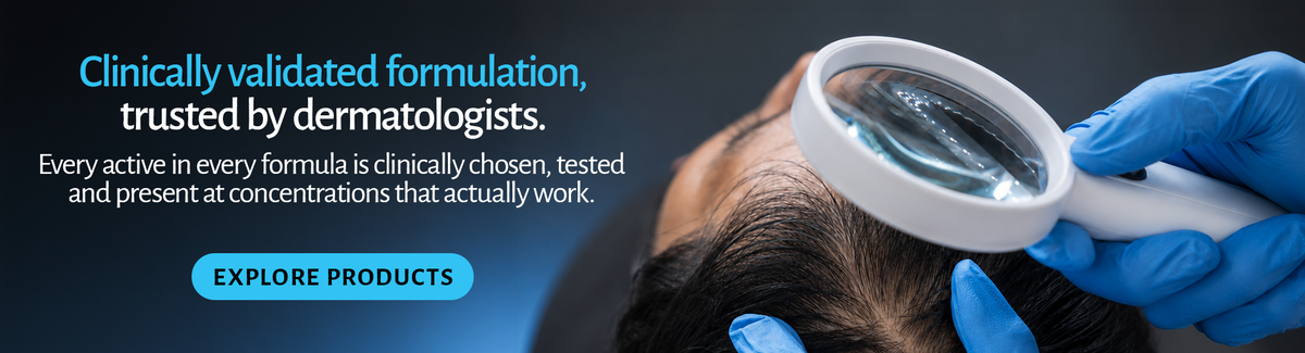 Tugain Essentials clinically validated hair care formulations, trusted by dermatologists
