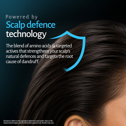 Anti dandruff shampoo with Scalp Defence Technology to strengthen the scalp's defences