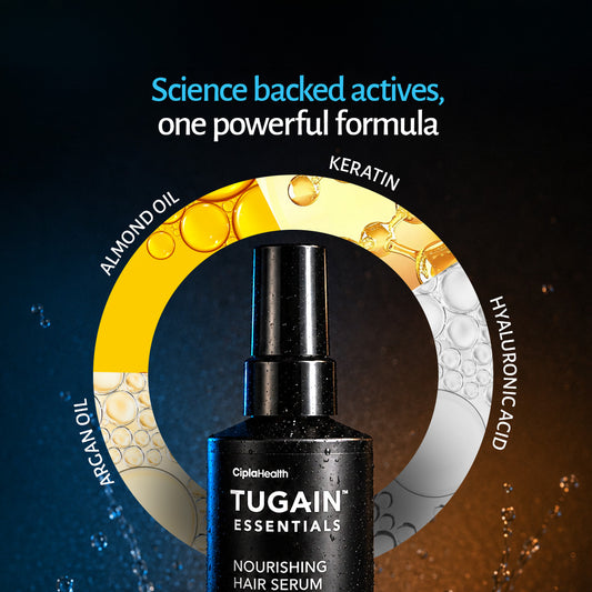 Hair serum for dry hair with Argan Oil, Almond Oil, Keratin and Hyaluronic Acid