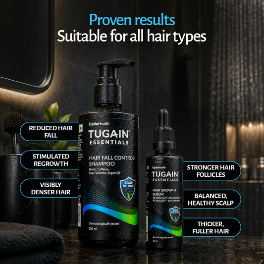 Shampoo and serum for hair fall and hair growth: less hair fall, denser, fuller hair