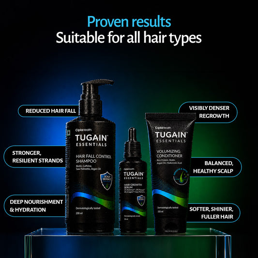 Hair growth regime benefits: less hair fall, denser regrowth, stronger strands, healthy scalp