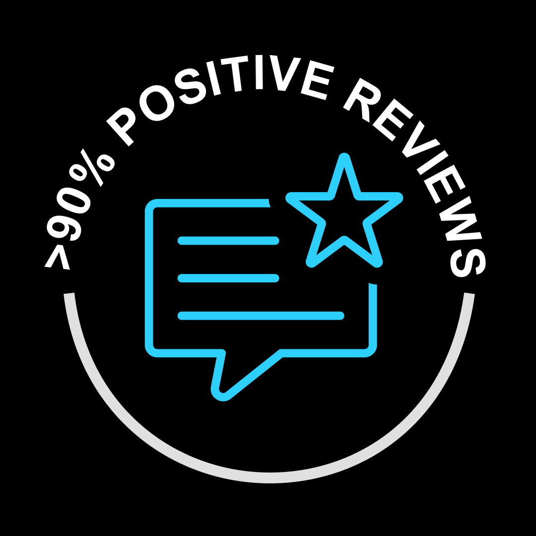 More than 90% positive reviews